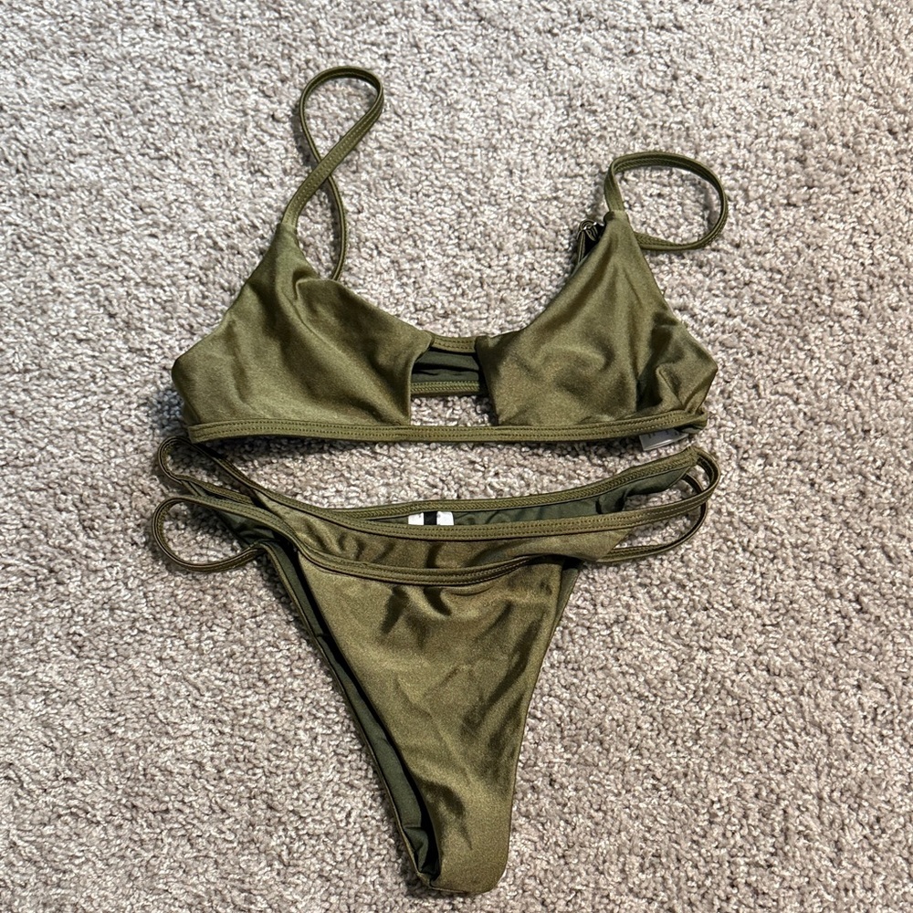 Fashion Nova Khaki Bikini Set